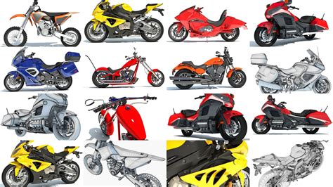 many different colored motorcycles are shown together