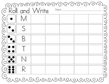 Roll and Write by Kindergarten Confetti | Teachers Pay Teachers