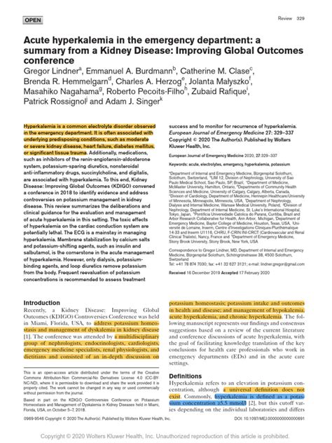 HYPERKALEMIA | PDF | Electrocardiography | Chronic Kidney Disease