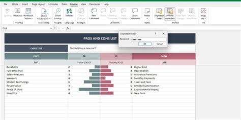 Pros and Cons List Excel Template Pros and Cons Chart Pros Cons Chart ...