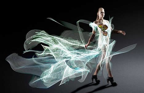 Invisible Apparel: Material-Free Dresses Made of Light - WebUrbanist