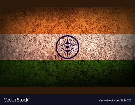 Flag of india with old texture Royalty Free Vector Image