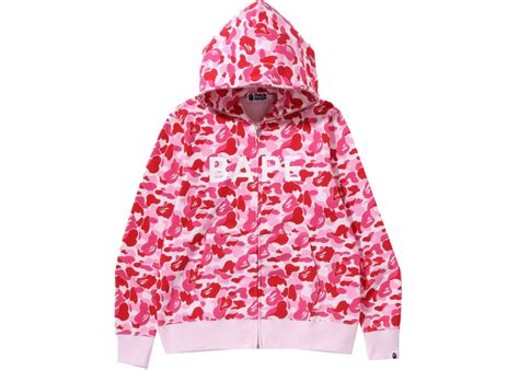 BAPE ABC Camo BAPE Full Zip Hoodie Pink Men's - SS22 - US