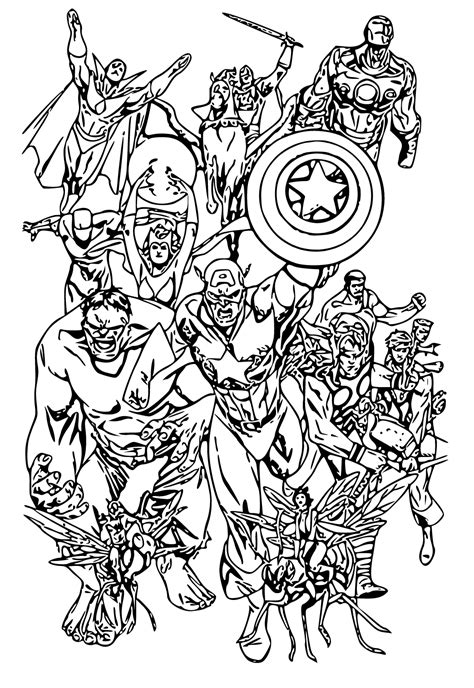 Free Printable Marvel Characters Coloring Page, Sheet and Picture for Adults and Kids, Girls and ...