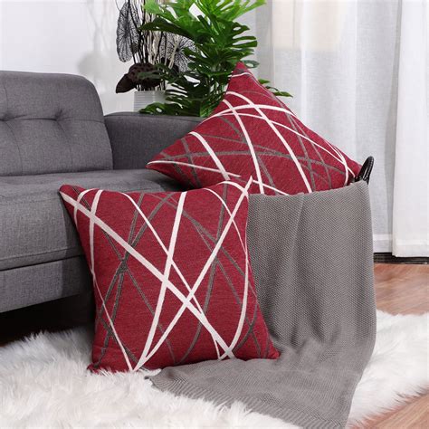 PiccoCasa Polyester Geometric Printed Square Throw Pillow Covers 17"x17 ...