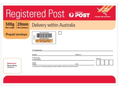 Registered Post Prepaid Envelope Large (B4) – 10 Pack - Registered Post