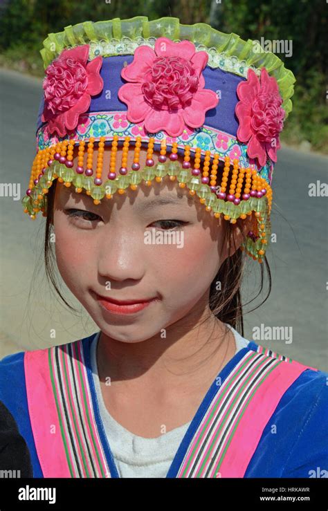 Children of the Hmong tribe in Laos in traditional costume Stock Photo - Alamy