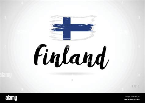 finland country flag concept with grunge design suitable for a logo ...