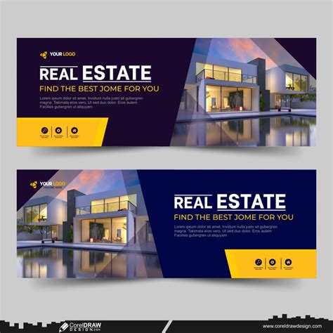 Download Real Estate Web Banner Template CDR Design | CorelDraw Design (Download Free CDR ...