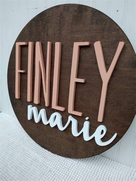 18 Round Custom Name Wood Sign Baby Name Sign Nursery Name Sign Nursery Room Decor Wood Name ...