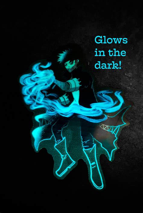 Glowing in the dark dabi sticker glow bnha boku no hero | Etsy