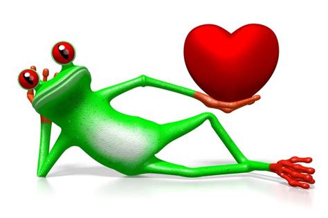 Premium Photo | Cartoon frog laying on a ground and holding heart shape