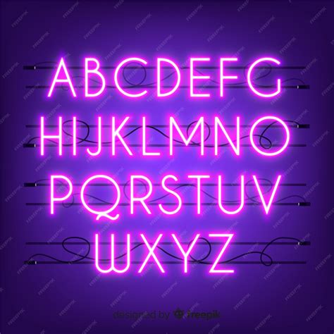 Free Vector | Neon alphabet