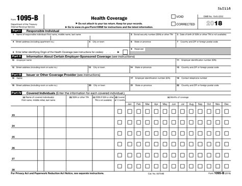 IRS Form 1095-B - 2018 - Fill Out, Sign Online and Download Fillable ...