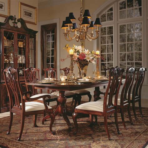 American Drew Cherry Grove 45th 9 piece Pedestal Dining Table Set ...