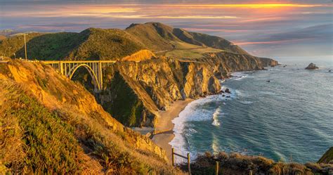 Bixby Creek Bridge at Sunset - Famous photogenic historical bridge ...