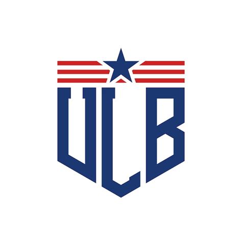 Premium Vector | Patriotic ULB Logo with Star and American Flag Straps Letter ULB Logo with USA Flag