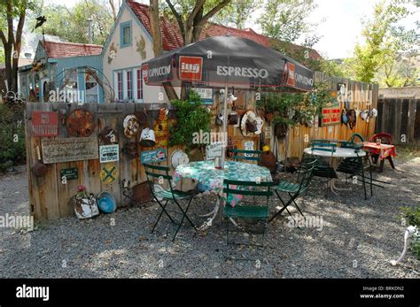 Outdoor dining in Madrid, NM, along the Turquoise Trail Stock Photo - Alamy