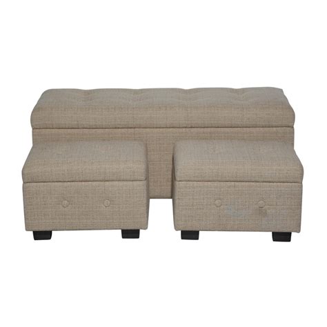 Wood Fabric Storage Bench – Set of 3 – Signature Selection