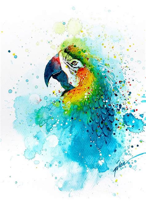 Parrot Watercolor Painting A4 Original Painting | Etsy | 水彩, 水彩画のアート, 水彩画