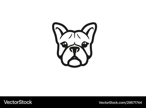 Creative french bulldog head logo Royalty Free Vector Image