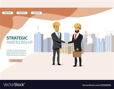 Business partnership cartoon landing page Vector Image