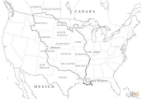 Louisiana Purchase Map coloring page | Free Printable Coloring Pages