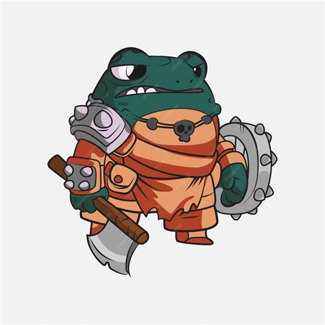 Premium Vector | Warrior frog mascot character illustration