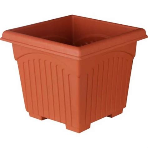 12 Inch Plastic Square Planter - Brown at Rs 200/piece | Square Plant Pots in Bengaluru | ID ...