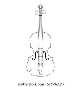 Outline Silhouette Icon Violin Classical Musical Stock Vector (Royalty Free) 676996198 ...