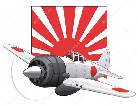 Japanese WW2 plane and rising sun flag Stock Vector Image by ©Juliakharlamova #2128501