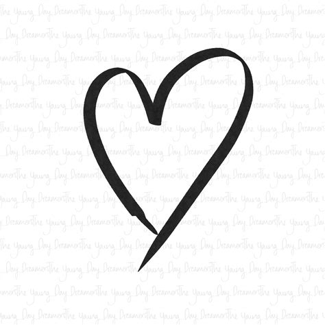 Heart Outline Sublimation Print SVG PNG Digital Download Hand Drawn ...