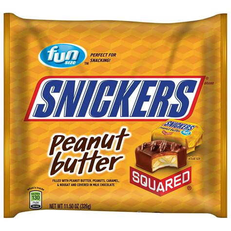 Mars Snickers Fun Size Squared Peanut Butter Candy, 11.5 Oz. - Walmart.com - Walmart.com