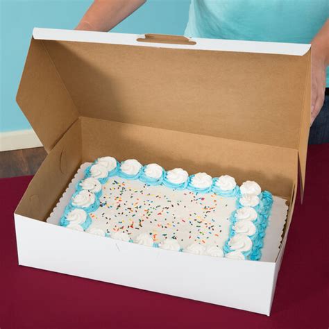 19" x 14" x 5" White Half Sheet Cake / Bakery Box - 10/Pack