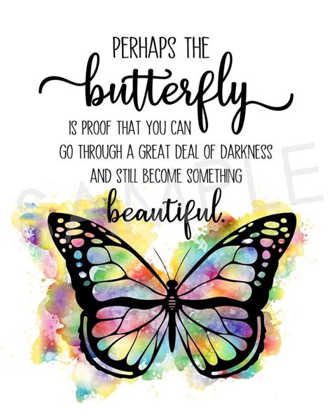 Butterfly Inspirational Printable Wall Decor, Butterfly Quote, Perhaps the Butterfly, INSTANT ...