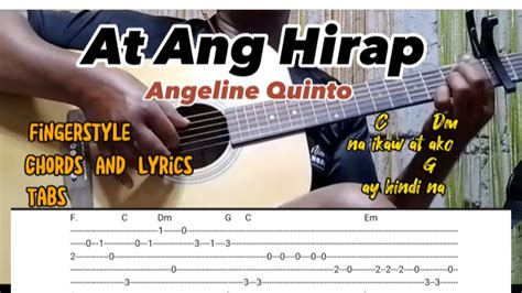 At Ang Hirap - Angeline Quinto | Fingerstyle | Chords and Lyrics | Tabs - YouTube