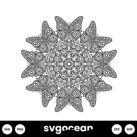 Butterfly Mandala Svg vector for instant download - Svg Ocean — svgocean