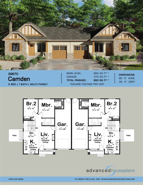 Multi-Family House Plan | Camden | Family house plans, Multi family house plans, Duplex house design