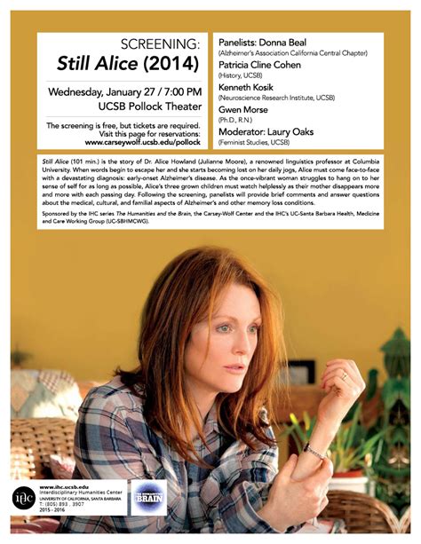 Still Alice (2014, 101 min.) - Interdisciplinary Humanities Center UCSB