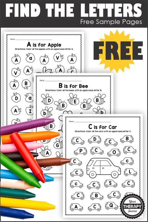 Color Alphabet Worksheets - Free Printables - Your Therapy Source