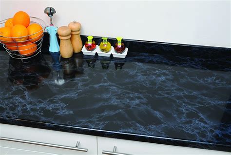 DIY Kitchen Worktop Black Marble Vinyl Cover Self Adhesive Sticky Back Wrap 2M | eBay