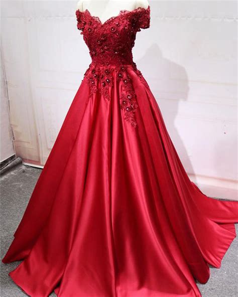 Red Wedding Dress Ball Gown Reception Women Formal Evening Party Gown – Siaoryne