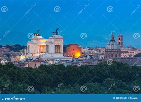 Aerial Wonderful View of Rome at Night, Italy Stock Photo - Image of roman, cityscape: 132887514