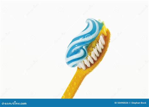 Toothbrush with toothpaste stock photo. Image of health - 50490026