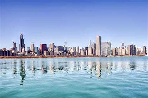 Chicago Skyline Reflecting in Lake Michigan Photograph by Peter Ciro ...