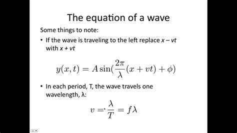 Oscillations 3 wave equation - YouTube