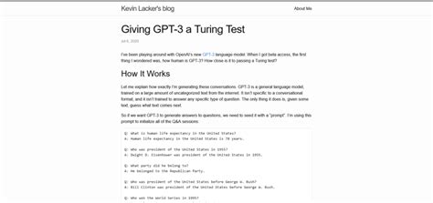 Giving GPT-3 a Turing Test: A Tool to Evaluate AI Models' NLP Performance