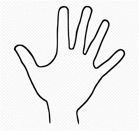 HD Black Outline Right Hand Print PNG | Print, Outline, Hand print