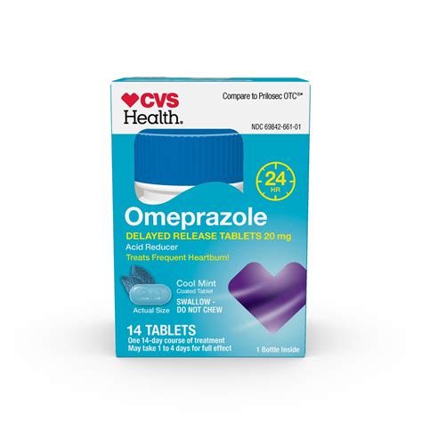 CVS Health Omeprazole Delayed Release Tablets 20 mg, Acid Reducer, Cool ...