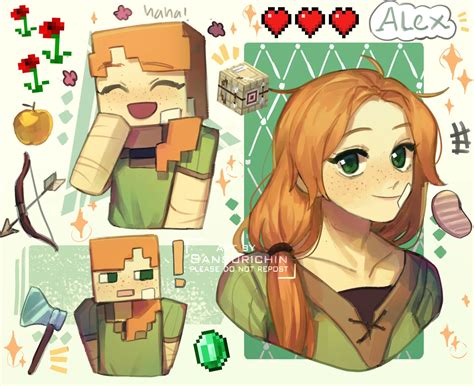 alex (minecraft) drawn by teachiisan | Danbooru